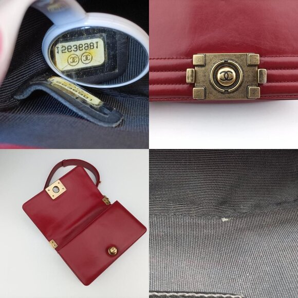 Authentic Red small Chanel Le Boy - Picture 5 of 6